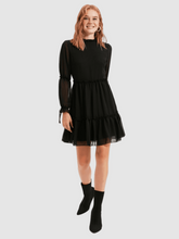 Load image into Gallery viewer, BLACK PLEATED DRESS
