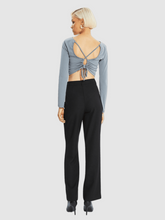 Load image into Gallery viewer, BLACK HIGH WAIST TROUSERS
