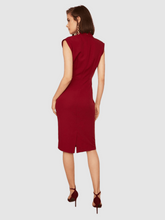 Load image into Gallery viewer, CLARET RED COLLARED DRESS
