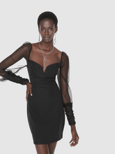 Load image into Gallery viewer, BLACK SLEEVELESS MESH DRESS
