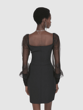 Load image into Gallery viewer, BLACK SLEEVELESS MESH DRESS
